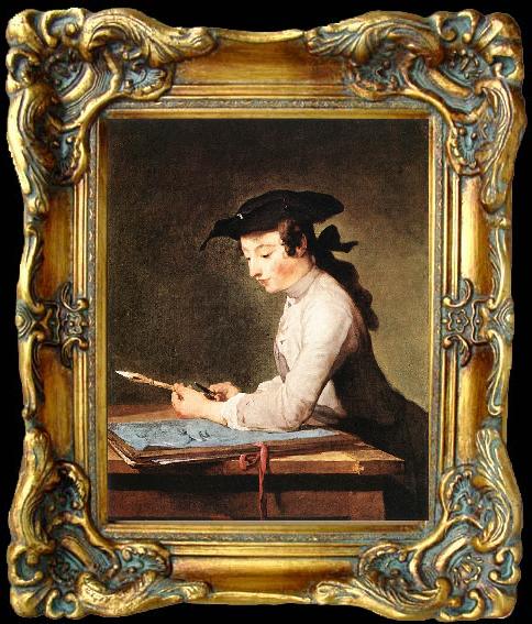 framed  jean-Baptiste-Simeon Chardin The Draughtsman, Ta045